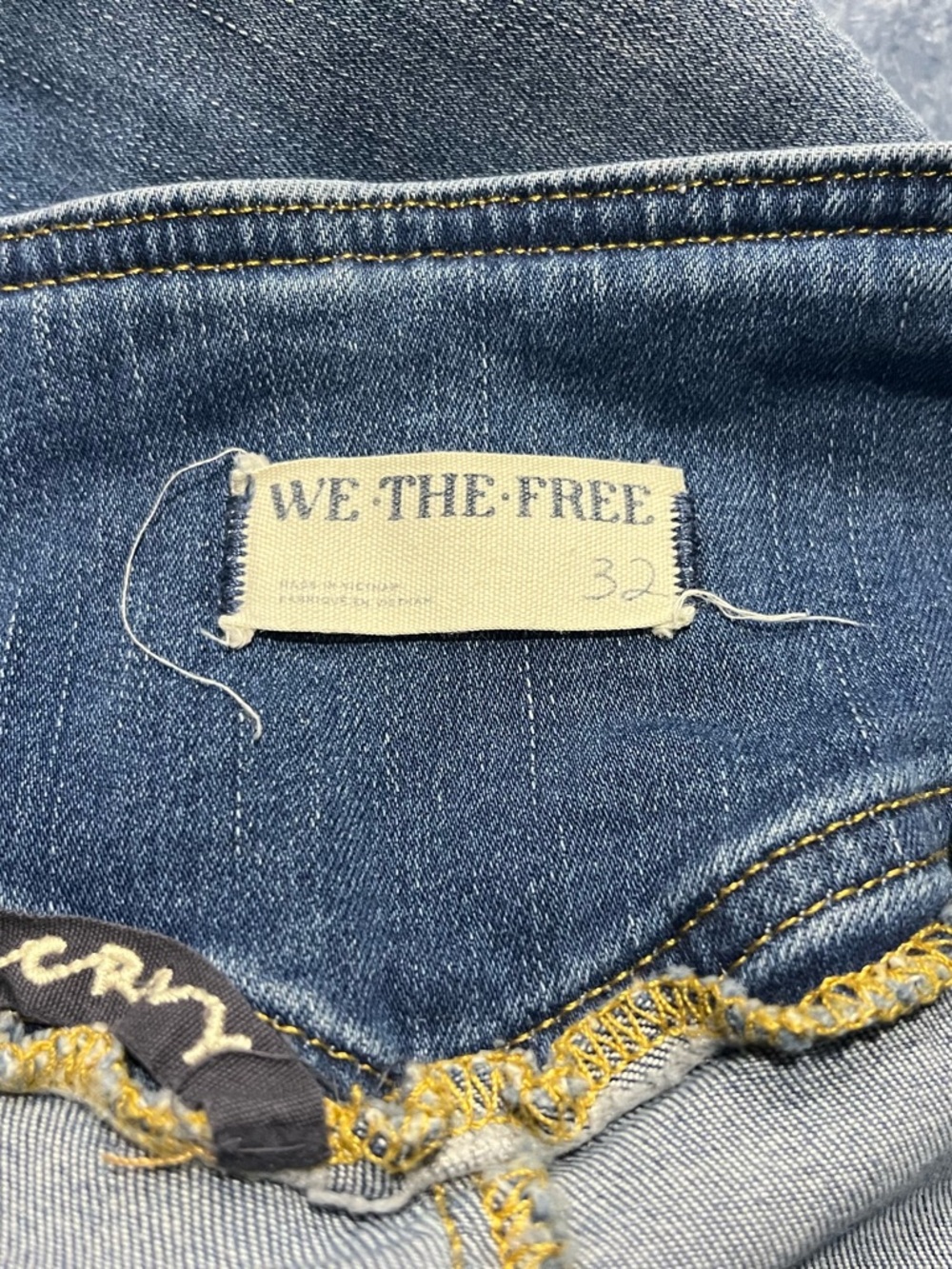 Free People We the Free stretch High-Waist Blue Flared Women's Jeans - Picture 4 of 5